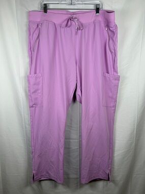 Med Couture Insight Women’s Scrubs Pants 2XL Lilac Pull On Drawstring Pockets